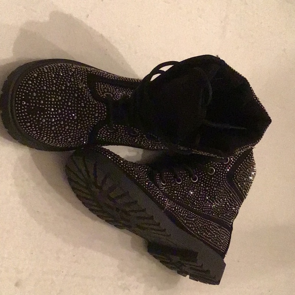 Ladies sparkly stud high tops
